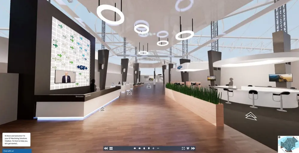 Accueil du showroom virtuel GF Machining Solutions réalisé par Bluevista